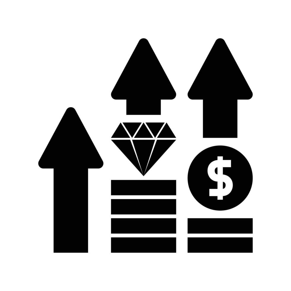 ícone de aumento preto adequado para o seu negócio financeiro vetor