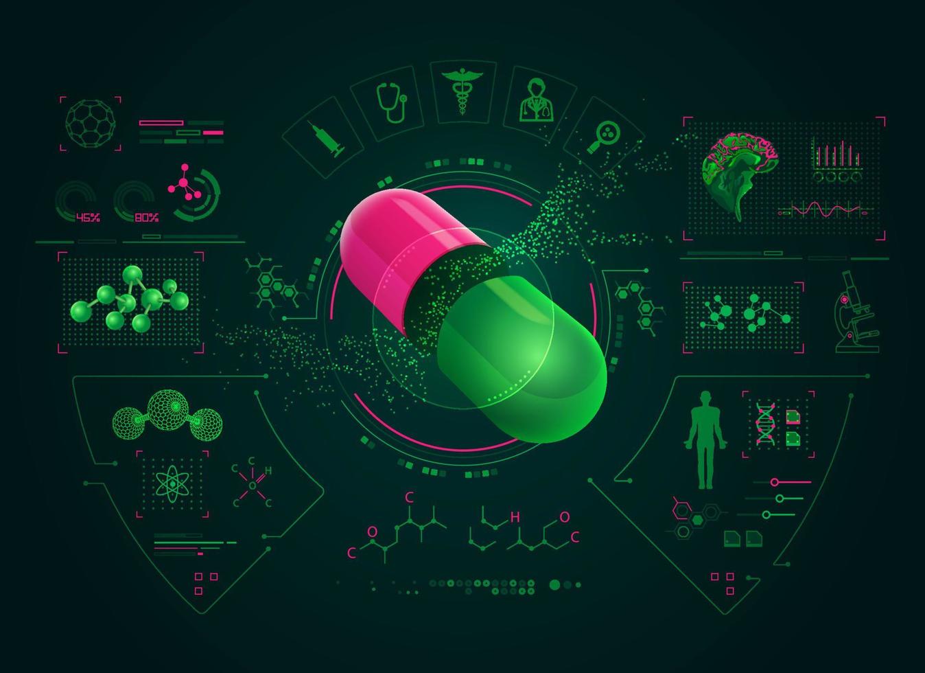 interface de ciências farmacêuticas vetor