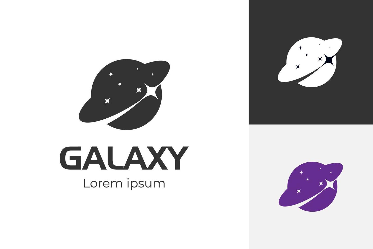 símbolo do ícone do logotipo do planeta galáxia para design de logotipo de astronomia vetor