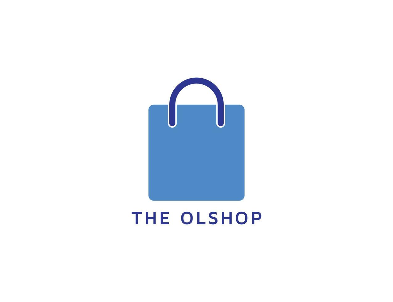 logotipo da loja online com ilustração de sacola de compras vetor