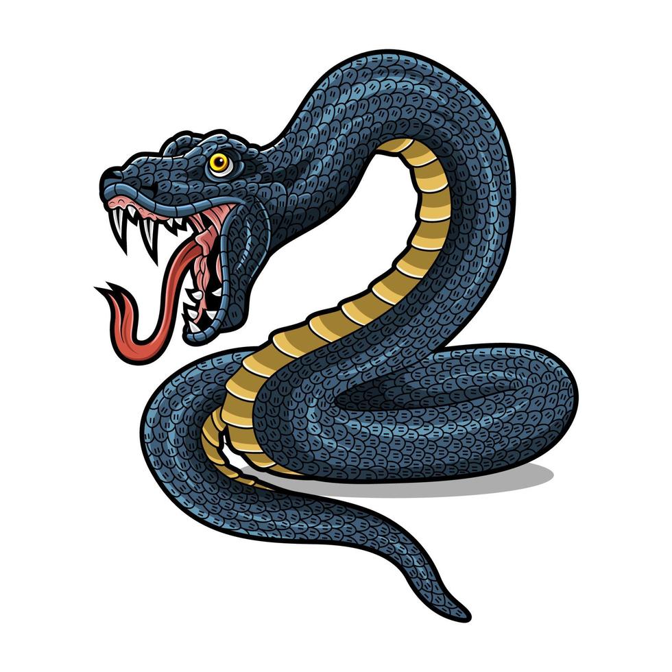 a arte da linha da cobra mamba negra vetor