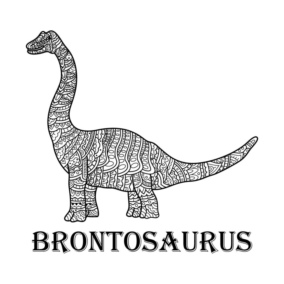 arte de linha de brontossauro vetor
