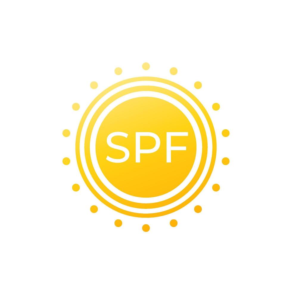 ícone spf, vetor de proteção uv