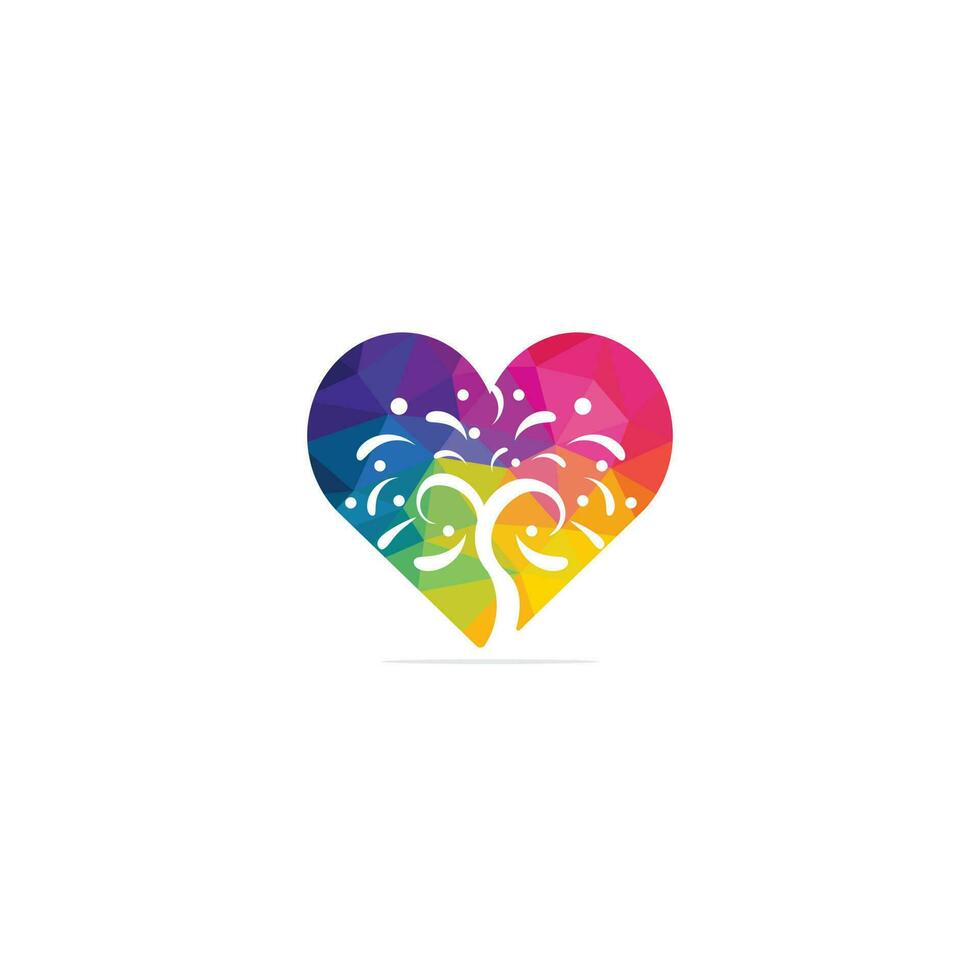 design de logotipo de vetor de árvore de coração colorido.