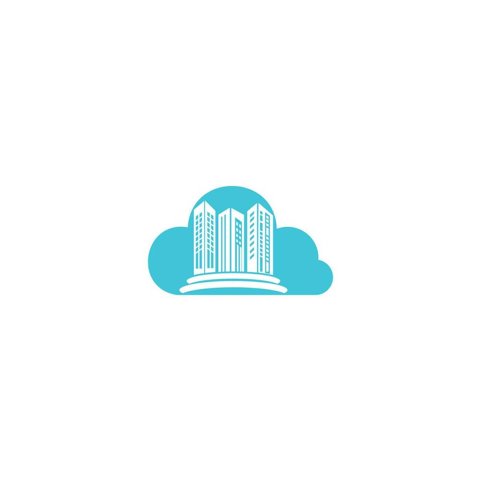 vetor de designs de logotipo de construção em nuvem. modelo de design de logotipo de construção online.