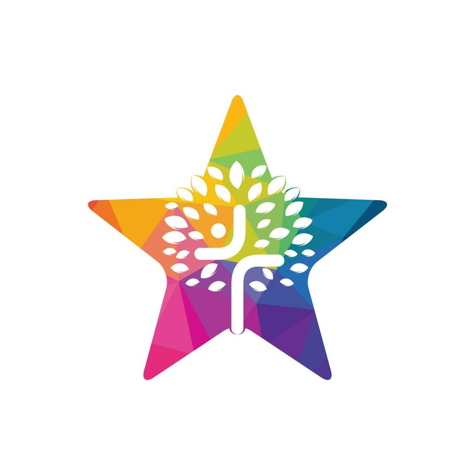 estrela abstrata e árvore religiosa símbolo cruz ícone vector design.