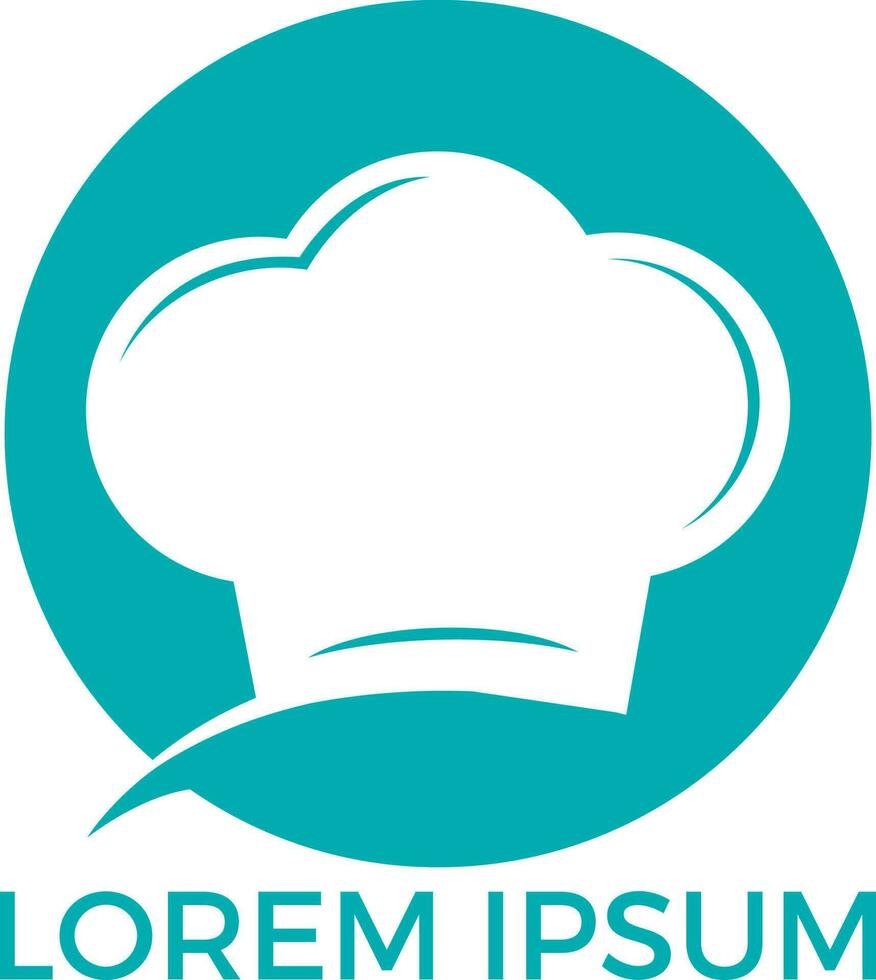 design de logotipo do chef. ícone de chapéu de cozinheiro. símbolo vetorial para menu restaurante café bistrô. vetor