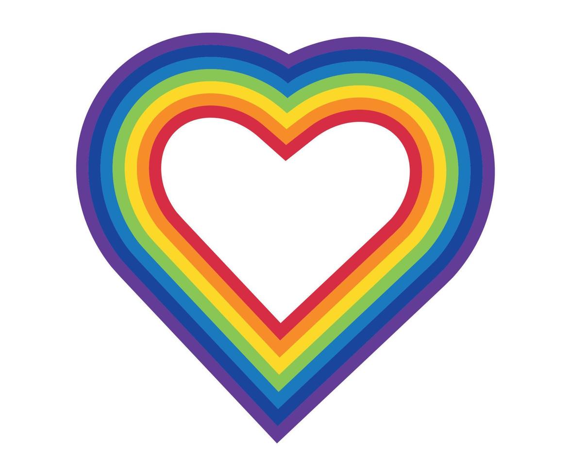 desenho de coração colorido arco-íris com salpicos de tinta vetor