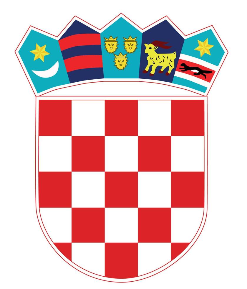 brasão de armas, selo ou emblema nacional da croácia, isolado no fundo branco vetor