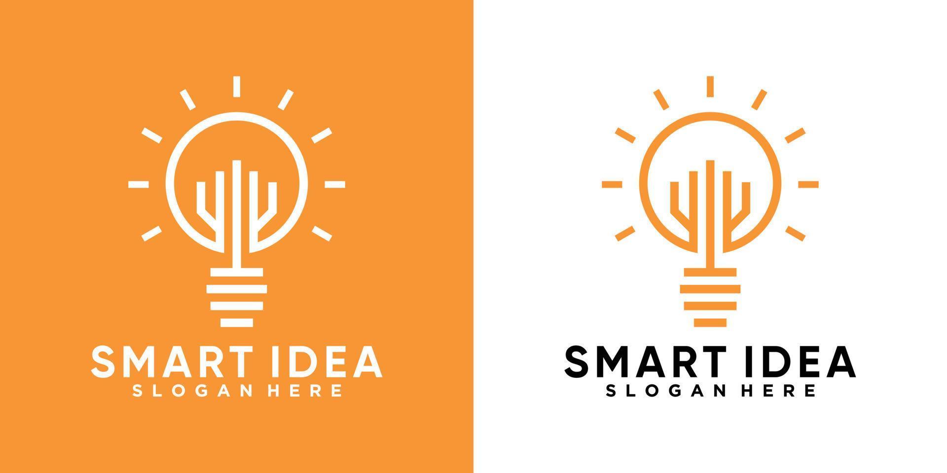 design de logotipo de ideia inteligente com conceito criativo vetor