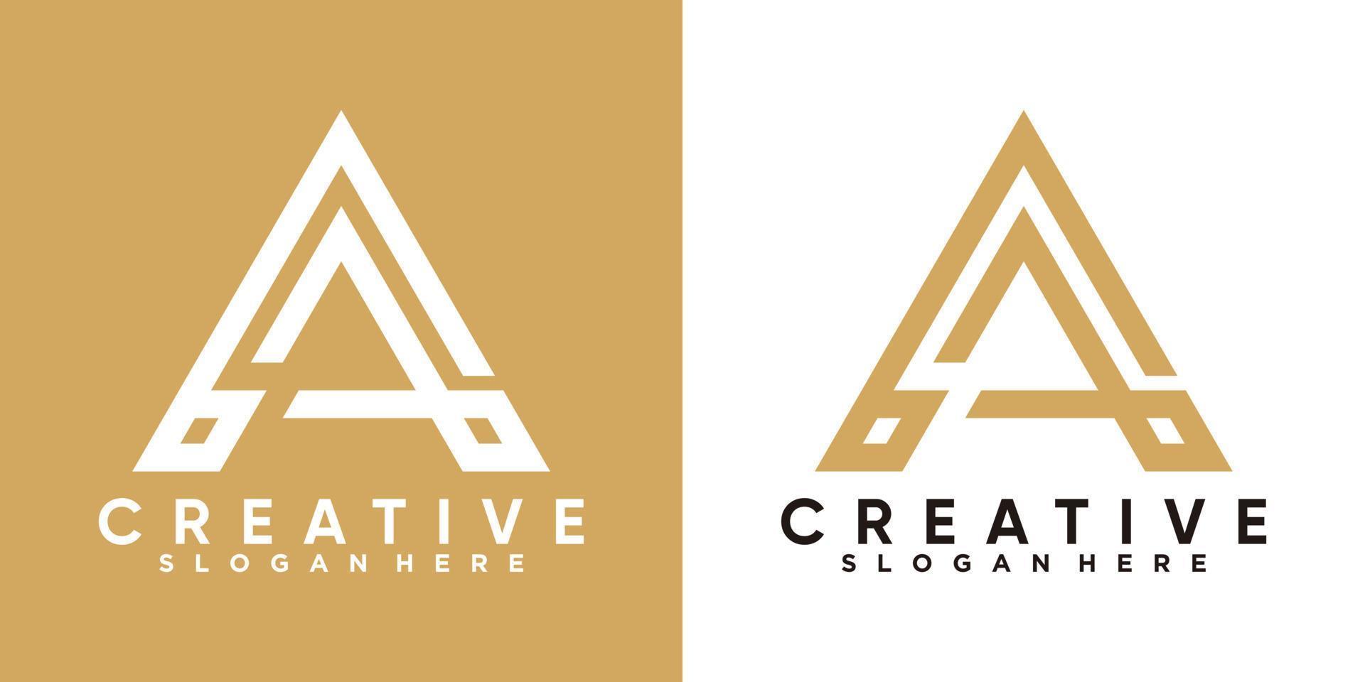 último um design de logotipo com estilo e conceito criativo vetor