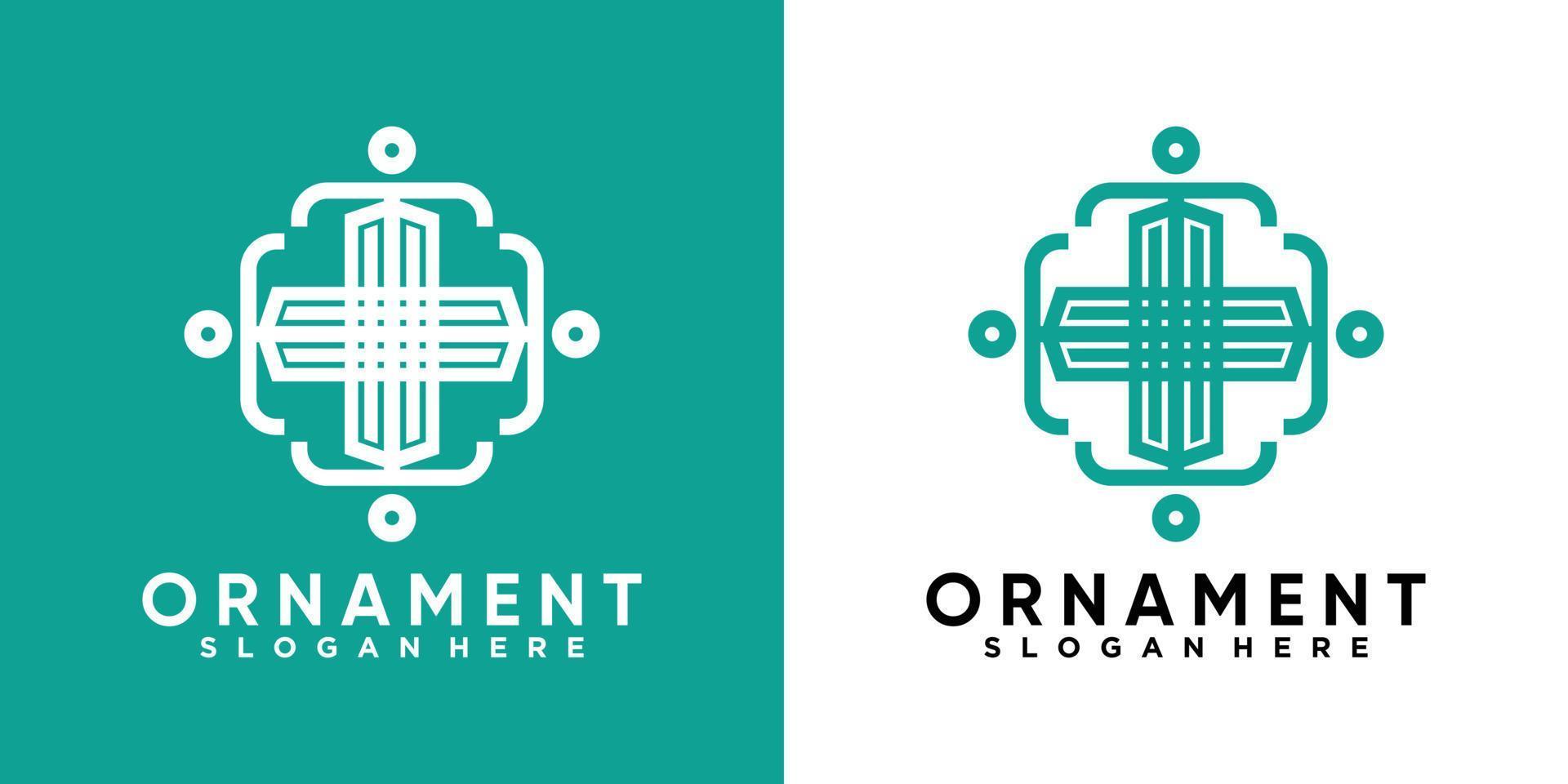 design de logotipo de ornamento com conceito criativo vetor