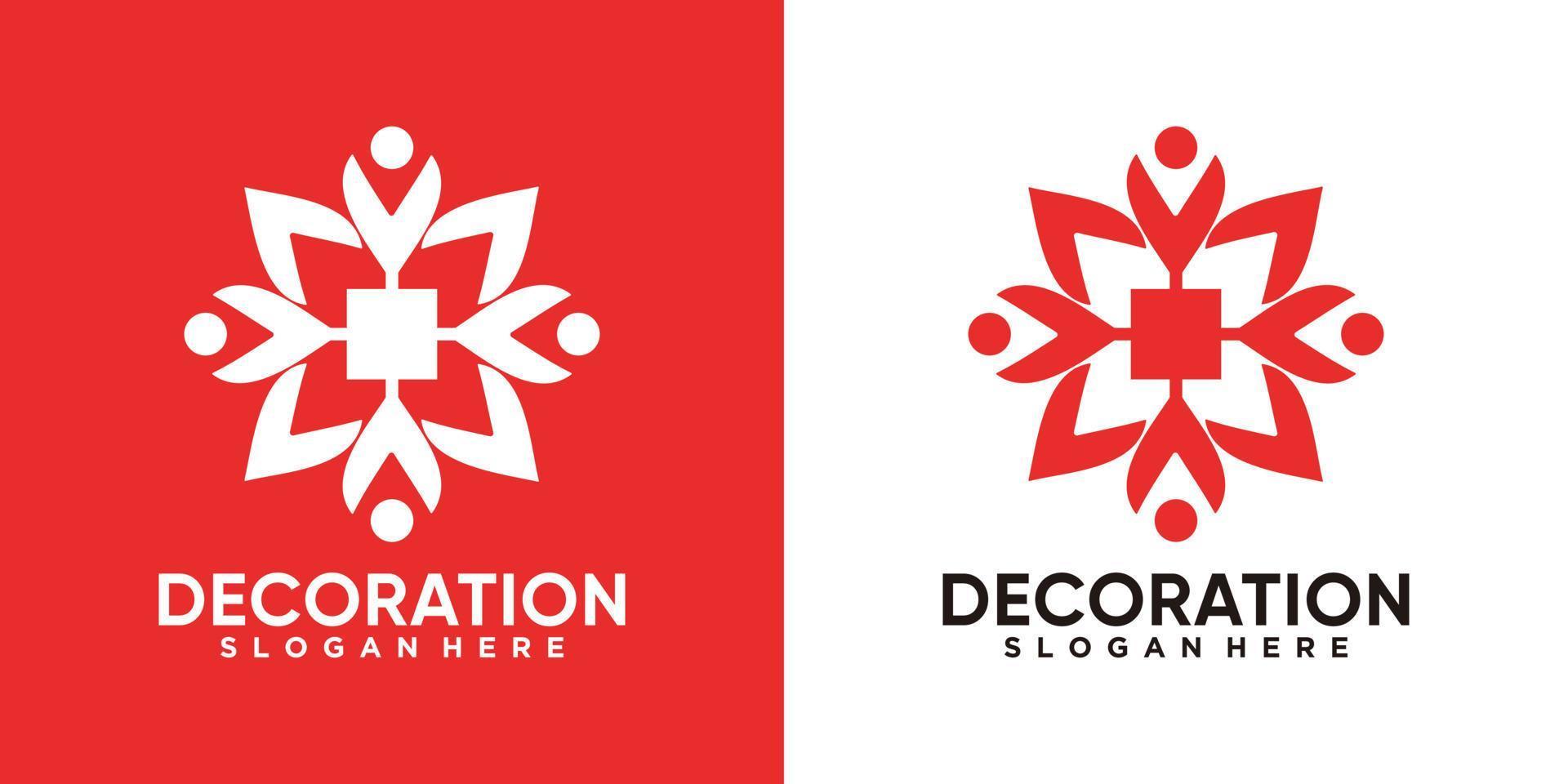 design de logotipo de decoração com conceito criativo vetor