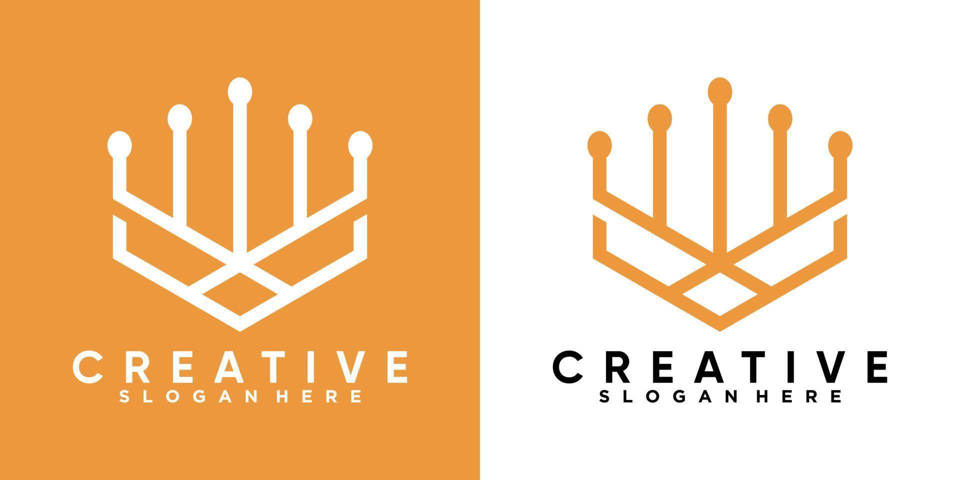 design de logotipo w com conceito creativ vetor