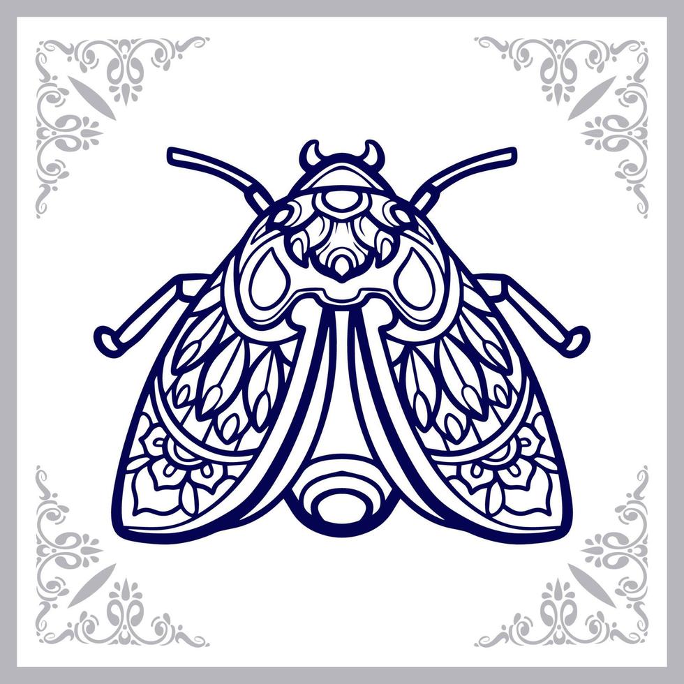 artes de mandala de mariposa isoladas no fundo branco vetor