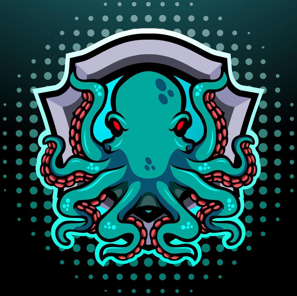 mascote polvo kraken. design de logotipo esportivo vetor