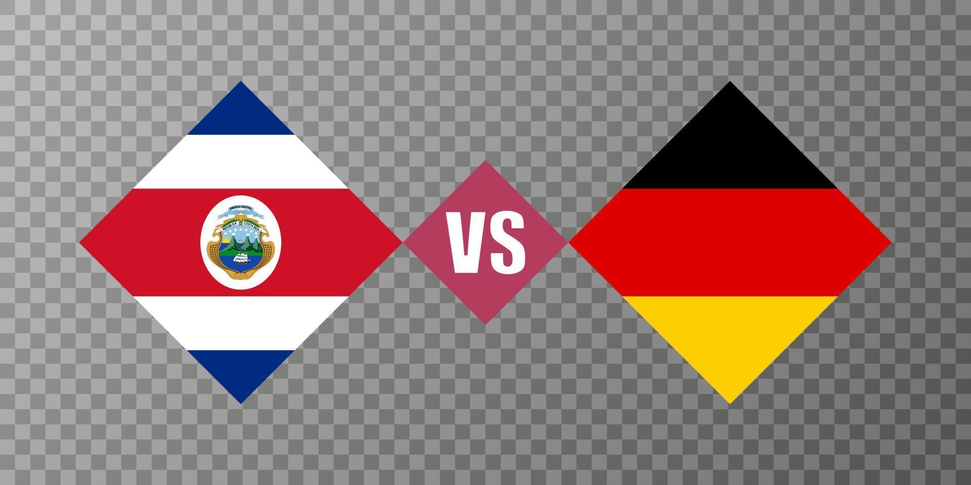 Costa Rica vs conceito de bandeira da Alemanha. ilustração vetorial. vetor