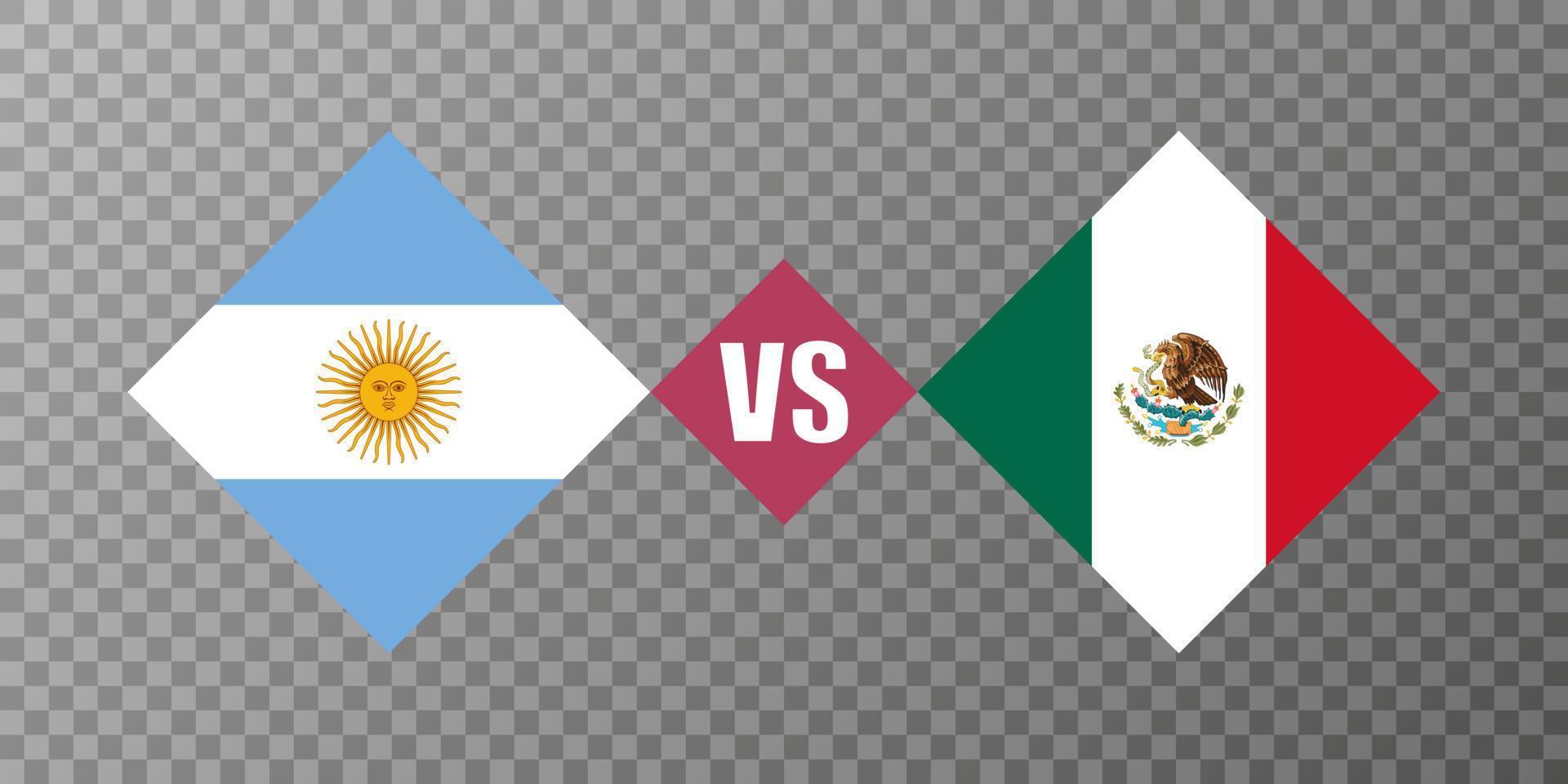 argentina vs conceito de bandeira do méxico. ilustração vetorial. vetor