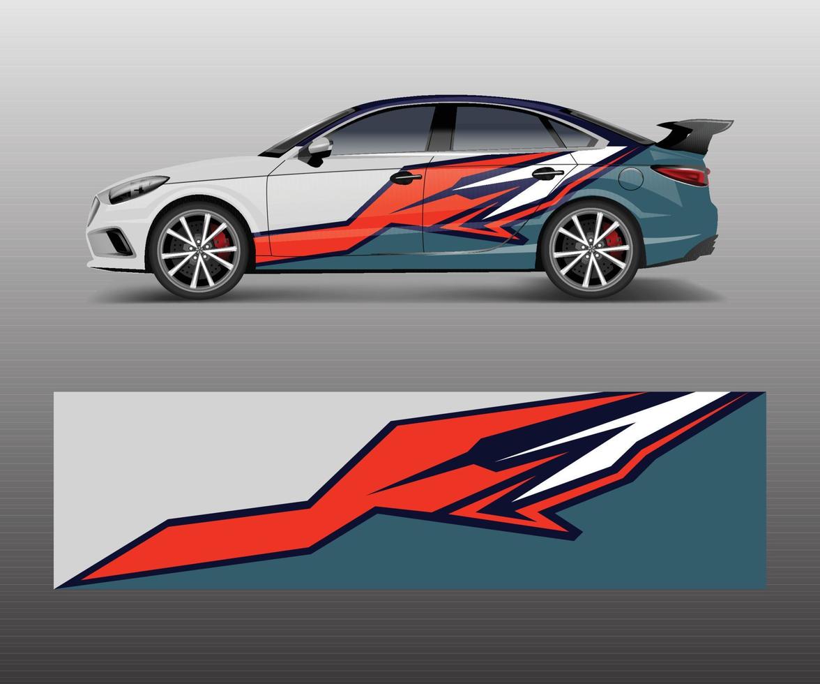 design de envoltório de carro para carro esportivo. design de envoltório de carro para branding, serviços, empresa. vetor