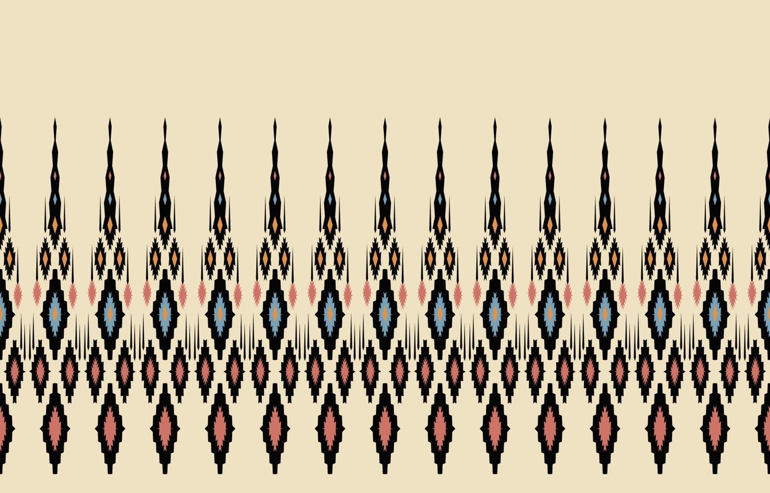 padrão étnico ikat sem costura. fundo de vetor de bordado tradicional indiano africano tribal. tecido asteca tapete batik ornamento chevron decoração têxtil papel de parede
