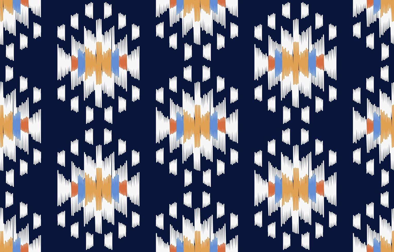 padrão étnico ikat sem costura. fundo de vetor de bordado tradicional indiano africano tribal. tecido asteca tapete batik ornamento chevron decoração têxtil papel de parede