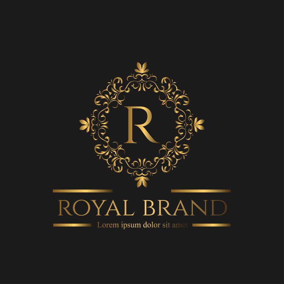 logotipo de luxo redondo ouro vetor