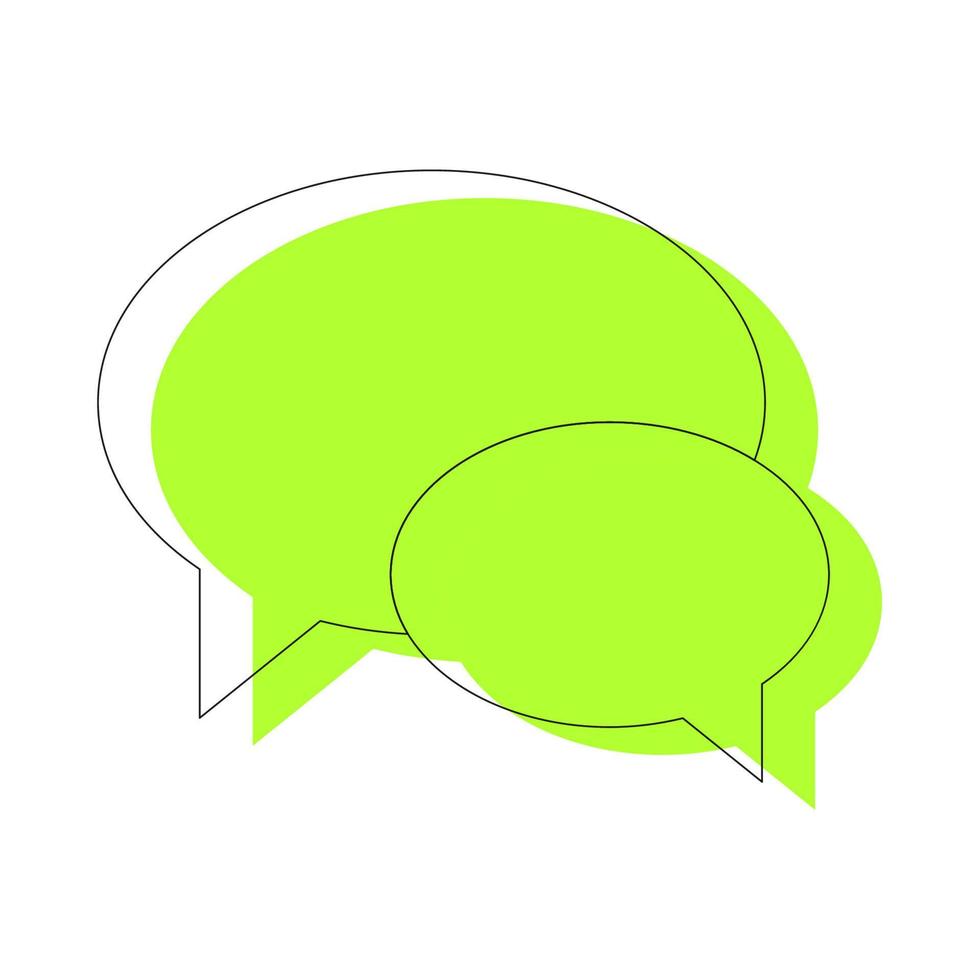 sinal de diálogo e conversa. ilustração vívida de bolhas de fala verdes em forma de ovais para sites, aplicativos, anúncios, lojas, lojas vetor