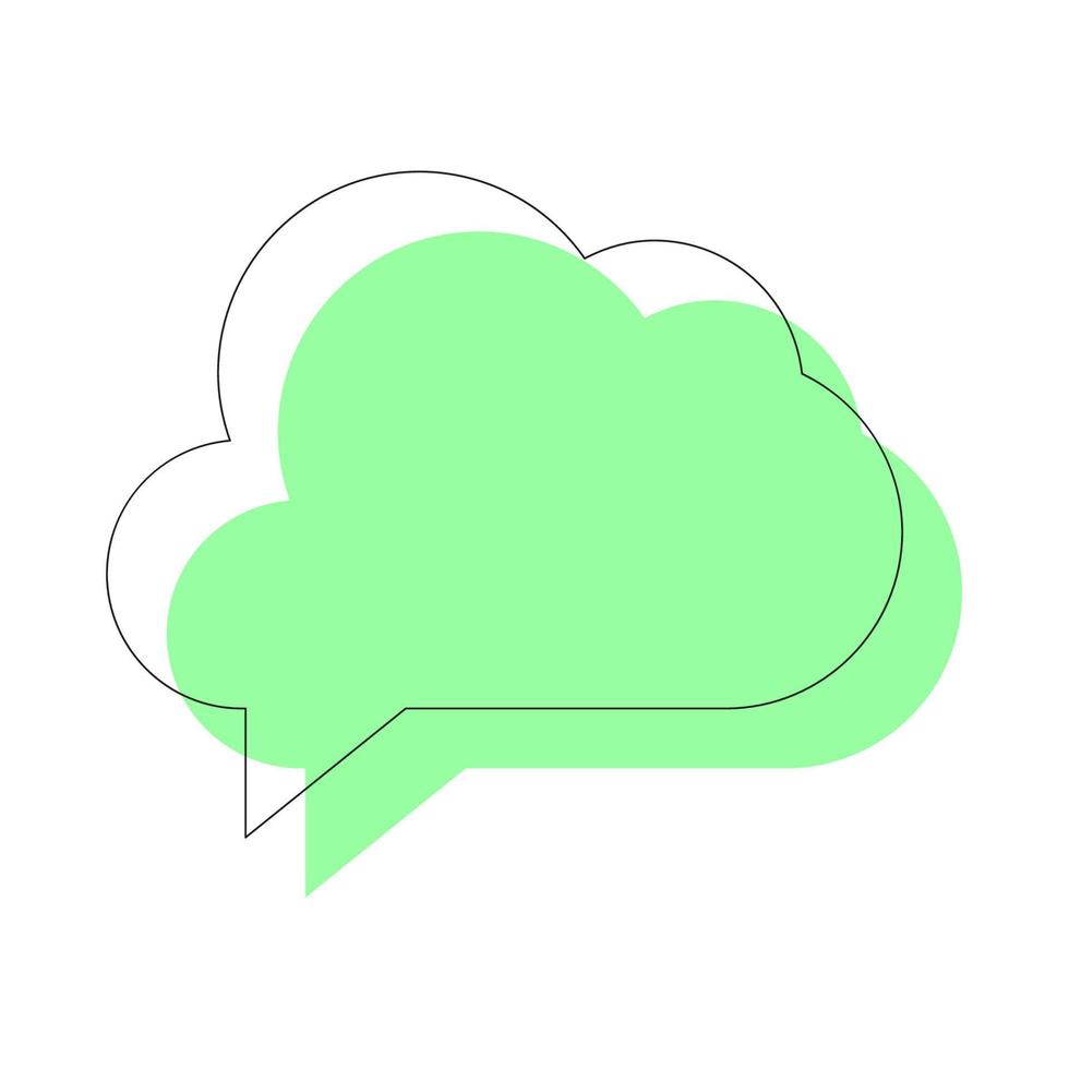 sinal de diálogo e conversa. ilustração vívida de balão verde claro em forma de nuvem para sites, aplicativos, anúncios, lojas, lojas vetor