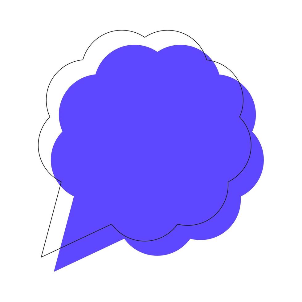 sinal de diálogo e conversa. ilustração vívida de balão azul escuro em forma de flor para sites, aplicativos, anúncios, lojas, lojas vetor