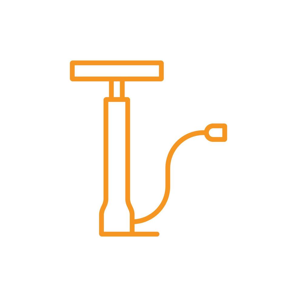 eps10 laranja vetor bicicleta bicicleta bomba de mão ícone de linha abstrata isolado no fundo branco. símbolo de contorno da bomba de ar em um estilo moderno simples e moderno para o design do seu site, logotipo e aplicativo móvel