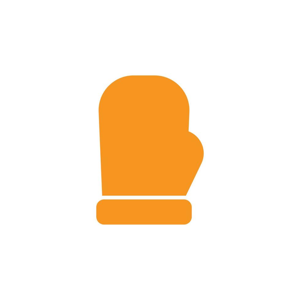 eps10 laranja vector único ícone sólido luva de boxe isolado no fundo branco. símbolo de luva de luta ou perfuração em um estilo moderno simples e moderno para o design do seu site, logotipo e aplicativo móvel