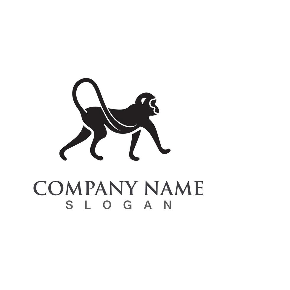 vetor de ilustração de modelo de design de logotipo de ícone de animal de macaco