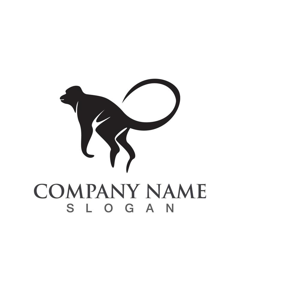 vetor de ilustração de modelo de design de logotipo de ícone de animal de macaco