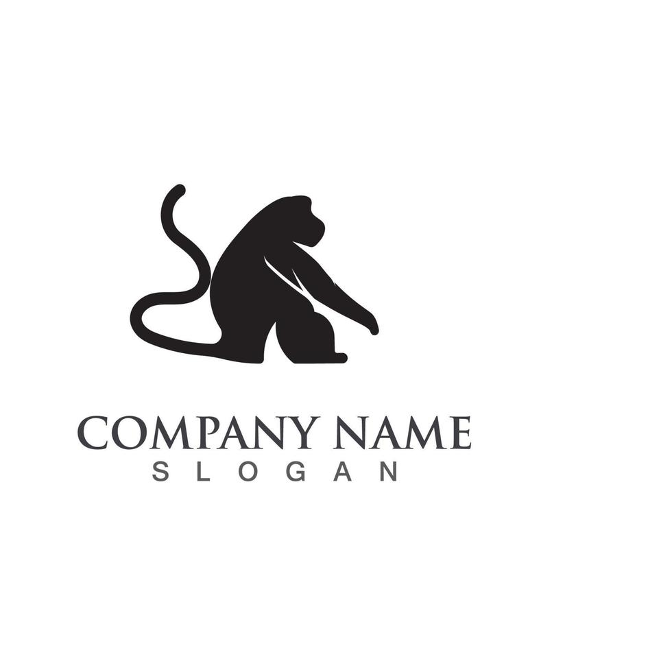 vetor de ilustração de modelo de design de logotipo de ícone de animal de macaco