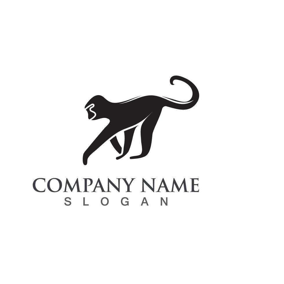 vetor de ilustração de modelo de design de logotipo de ícone de animal de macaco