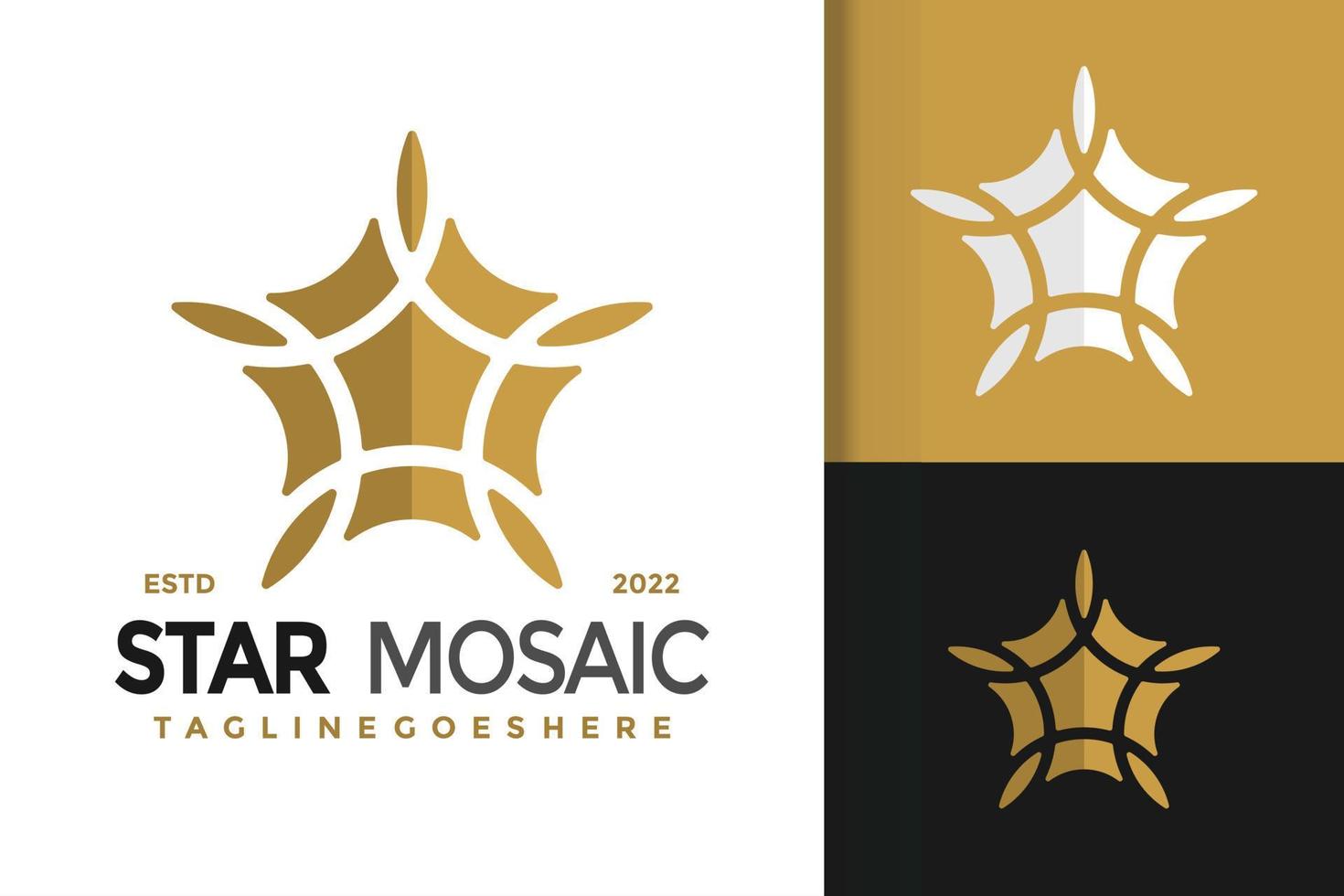 design de logotipo de mosaico de estrelas abstratas, vetor de logotipos de identidade de marca, logotipo moderno, modelo de ilustração vetorial de designs de logotipo