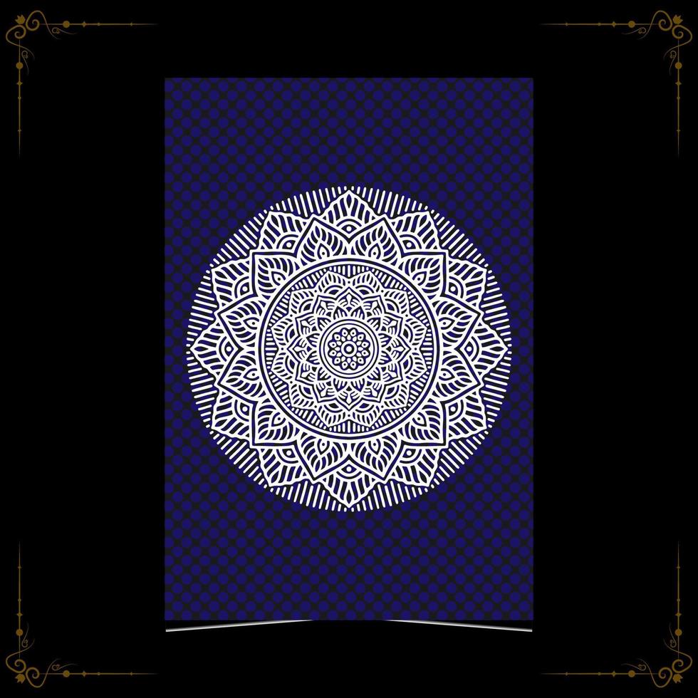 fundo ornamentado de mandala de luxo para capa de livro de convite de casamento com estilo de elemento mandala vetor