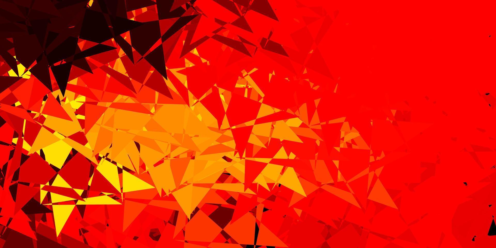 textura vector vermelho, amarelo claro com triângulos aleatórios.