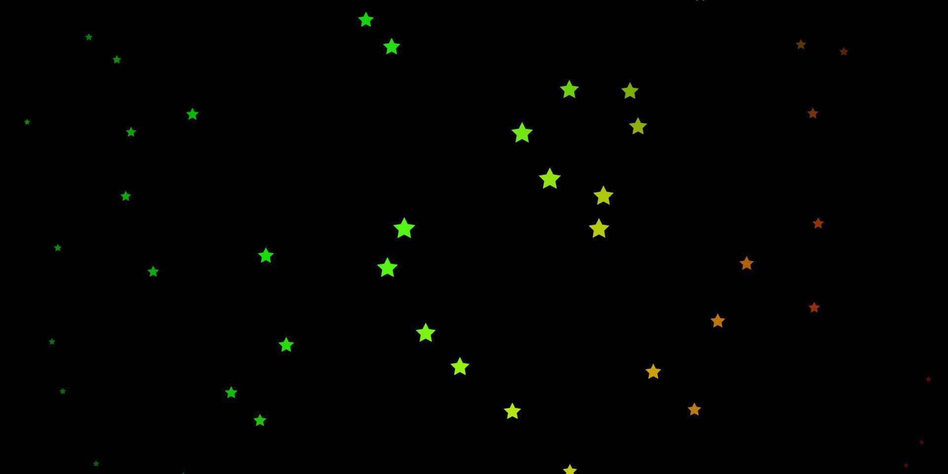 layout de vetor verde escuro e vermelho com estrelas brilhantes.