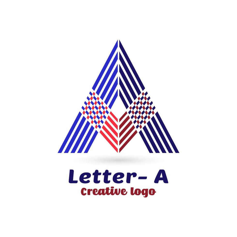 carta um modelo de elemento de logotipo, ícone de forma de linha de triângulo vetor