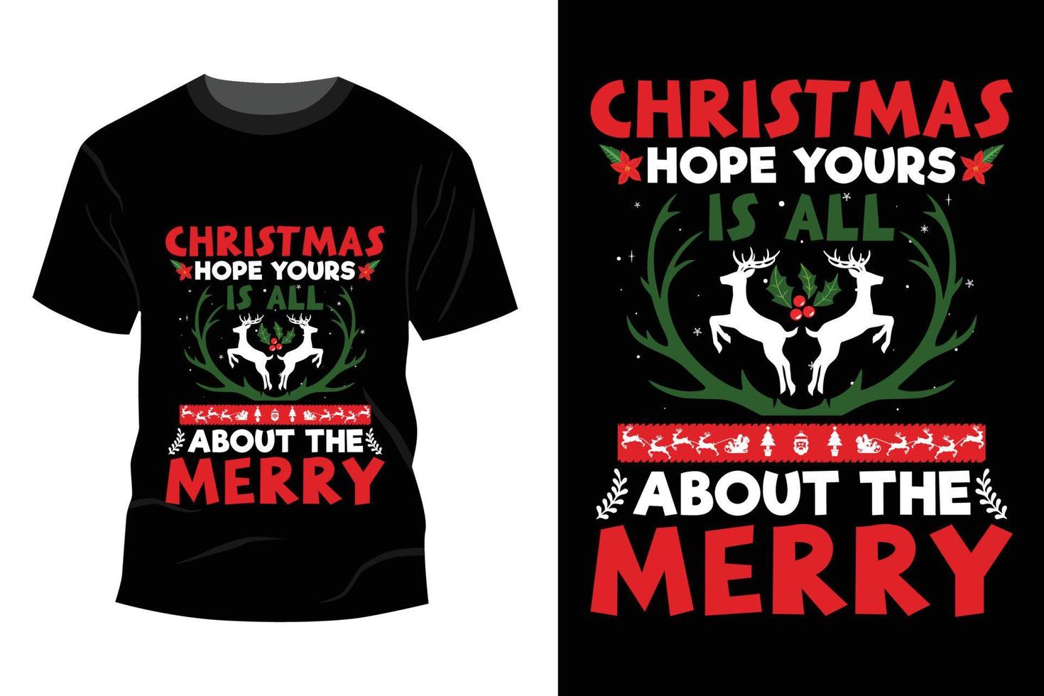 design de camiseta de natal vetor