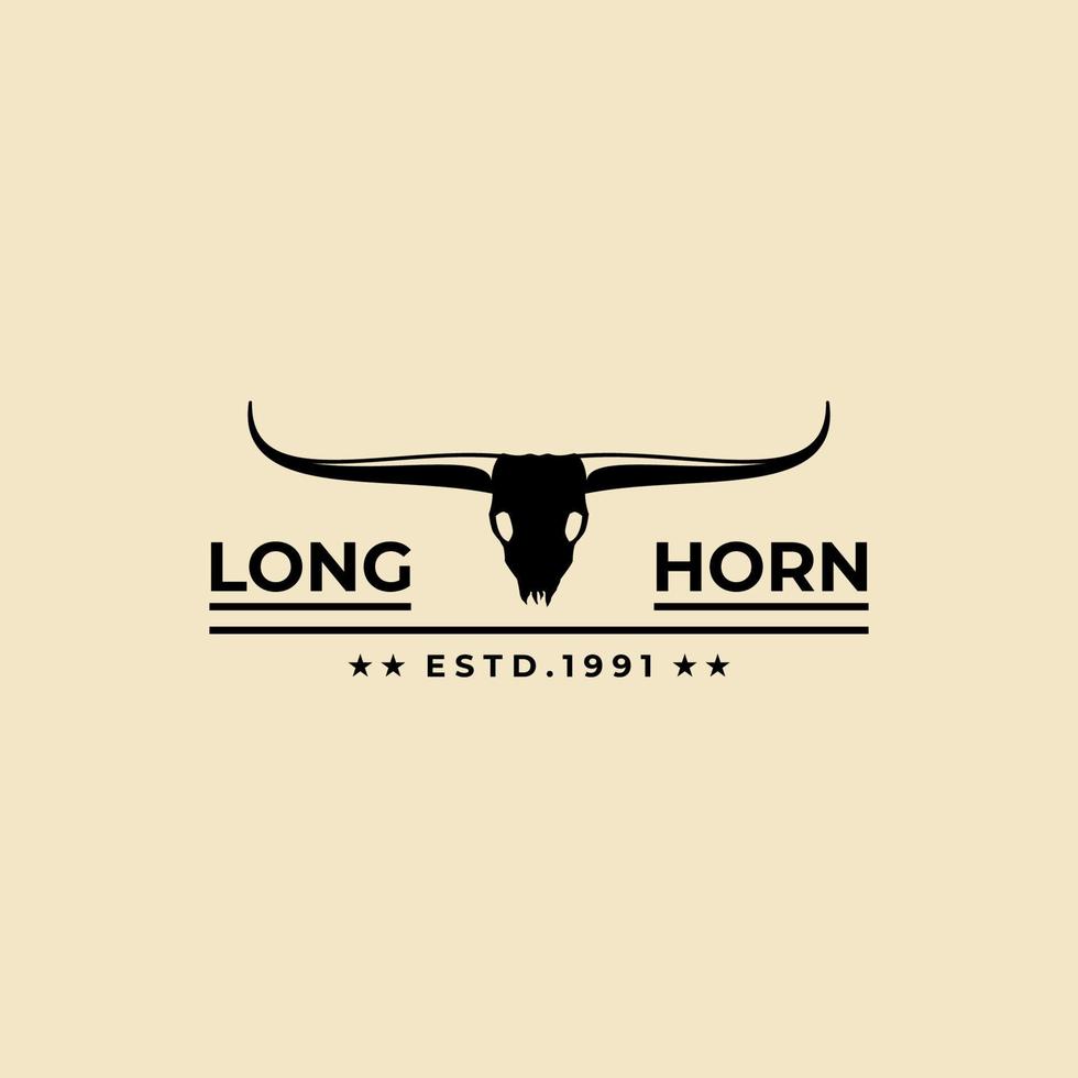 design de ilustração de símbolo de vetor vintage logotipo longhorn