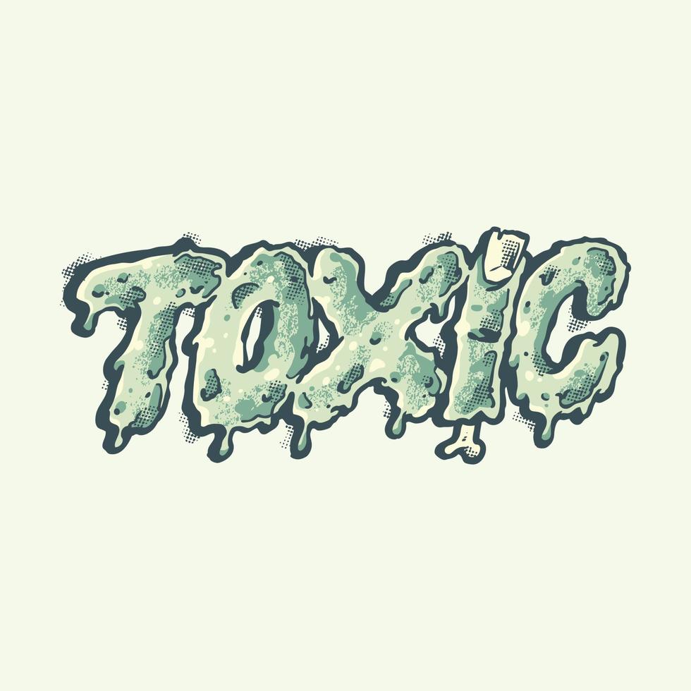 ilustração de tipografia de fonte de zumbi tóxico vetor