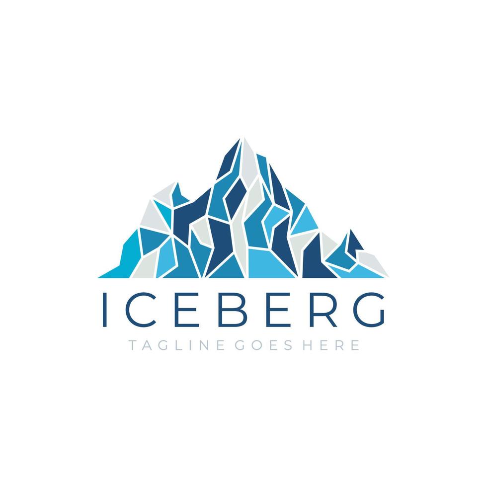 ilustração vetorial de design de logotipo de iceberg vetor