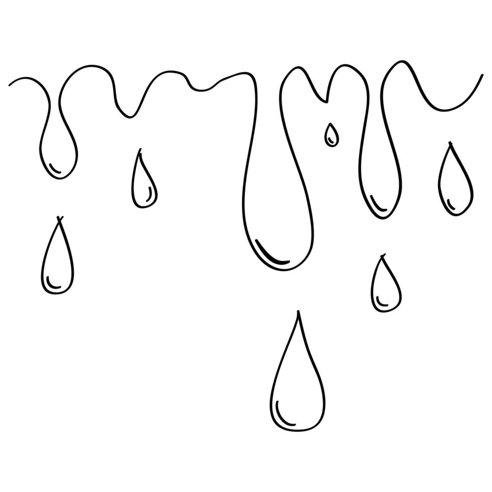 gota de água desenhada à mão em estilo doodle vetor