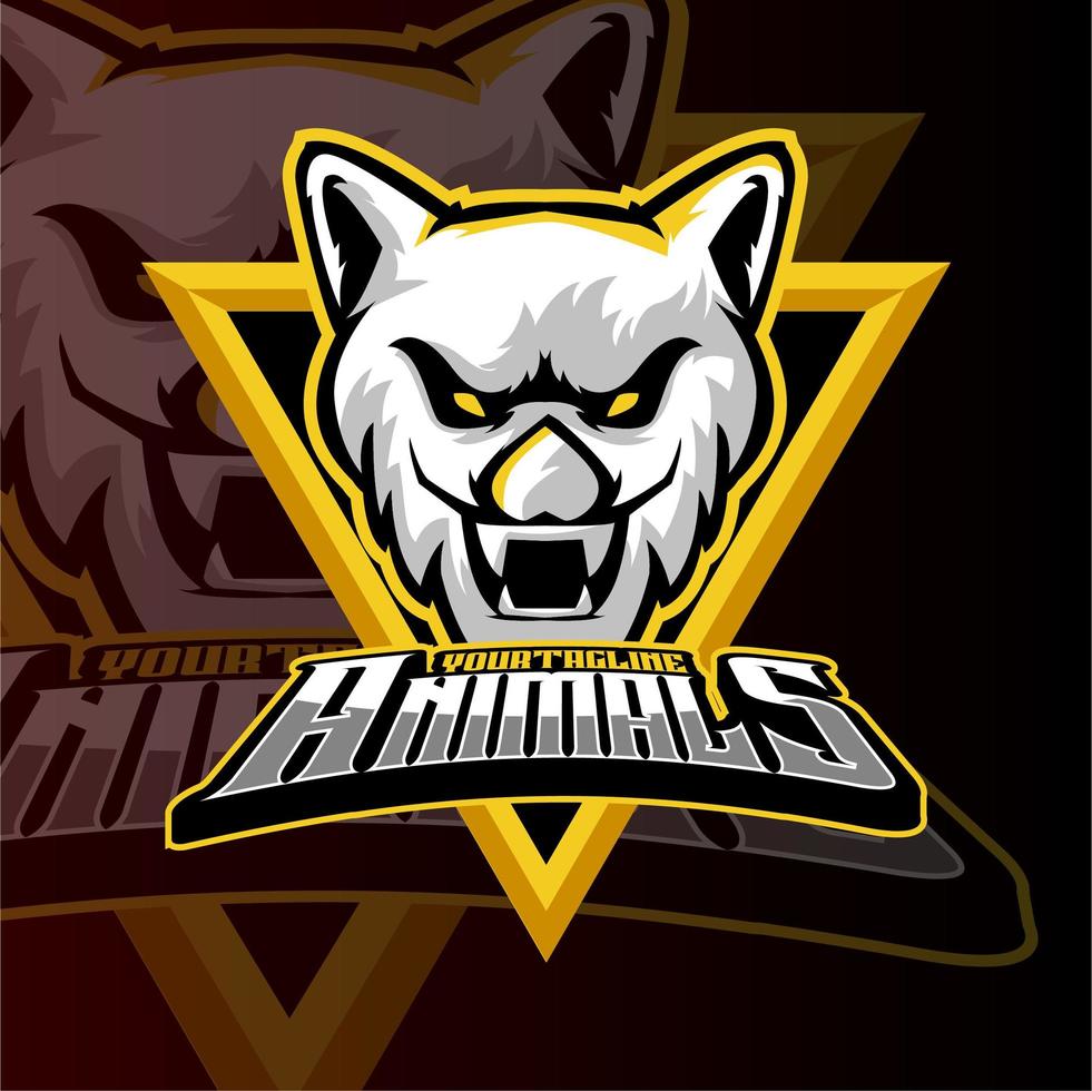 logotipo de esports de tigre de jogos de animais vetor