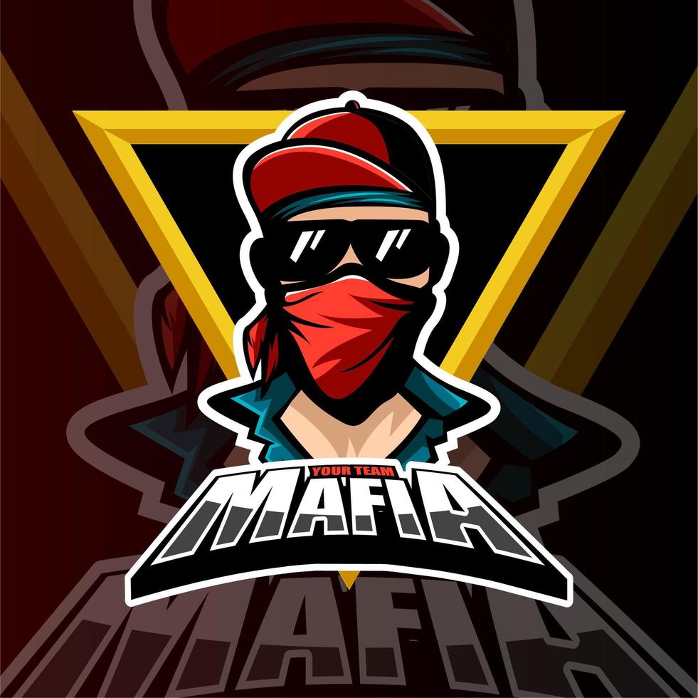 mafia gaming esports team logo vetor