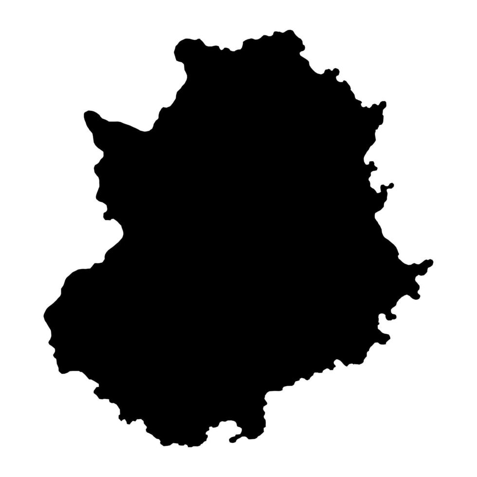 mapa de extremadura, região da espanha. ilustração vetorial. vetor