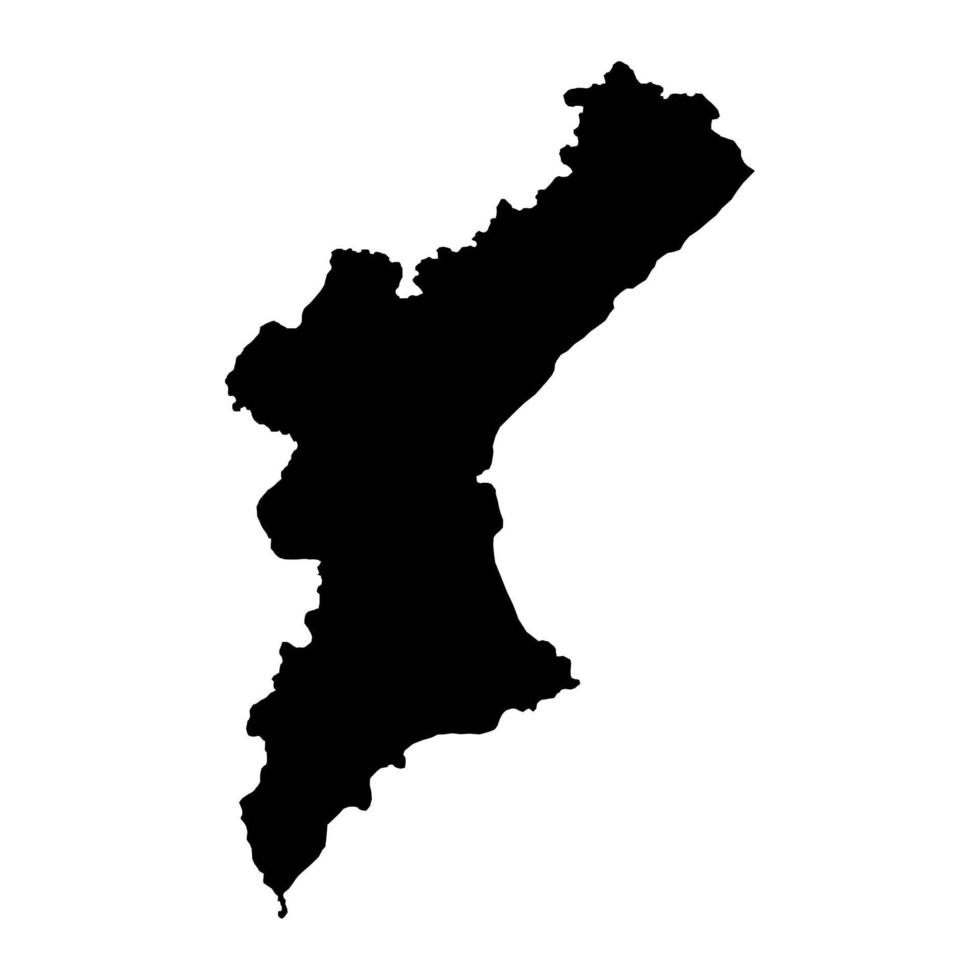 mapa da comunidade valenciana, região da espanha. ilustração vetorial. vetor