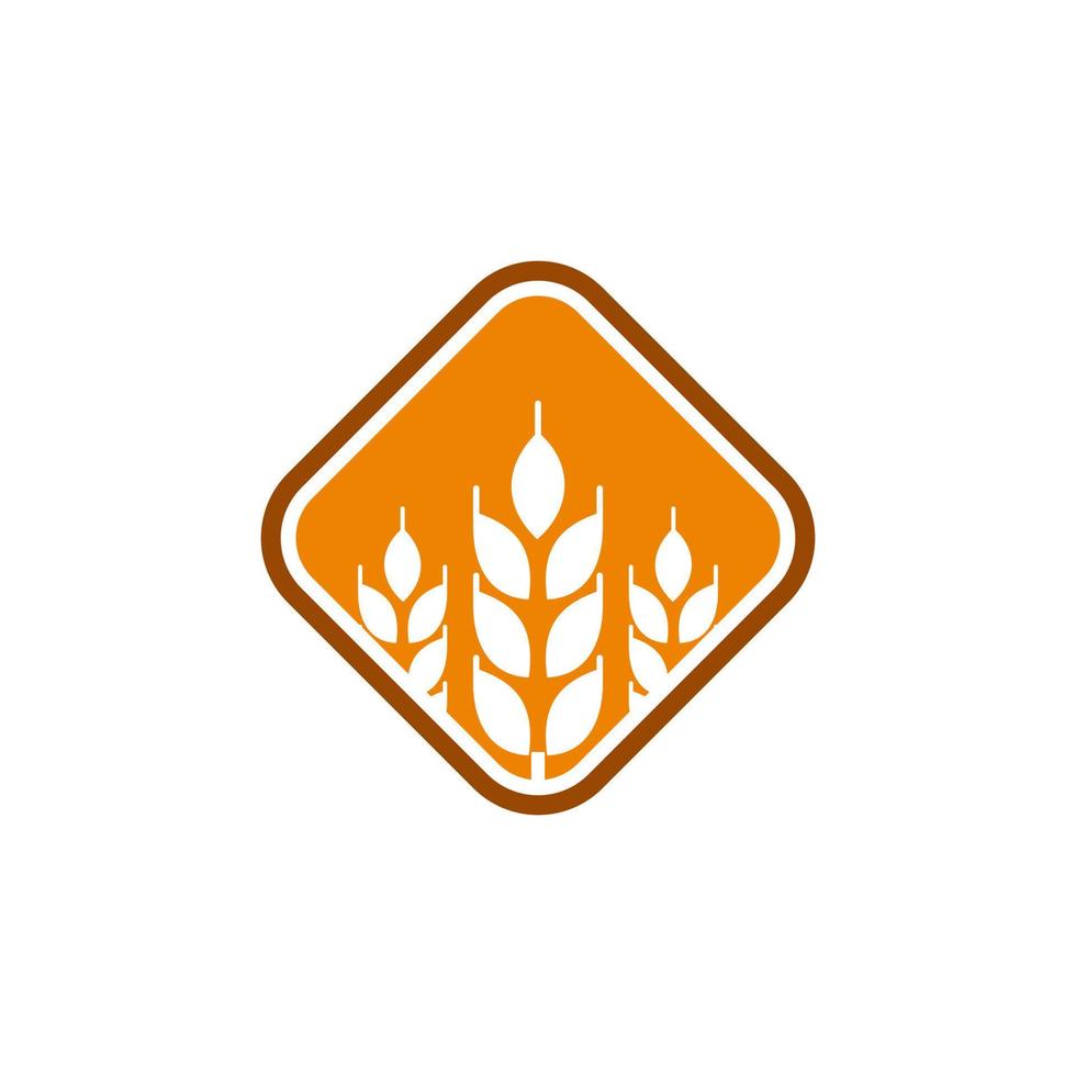 modelo de vetor de design de logotipo de agricultura de grãos de trigo